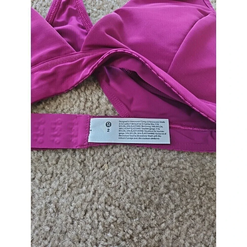 Lululemon Women's All Day Breeze Bra - Magenta Purple - Size 2 NEW $48